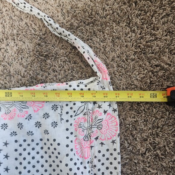 Free People Beach Tote Bag Sea Floral Light Weight Sheer Fabric Bohemian - Picture 2 of 5